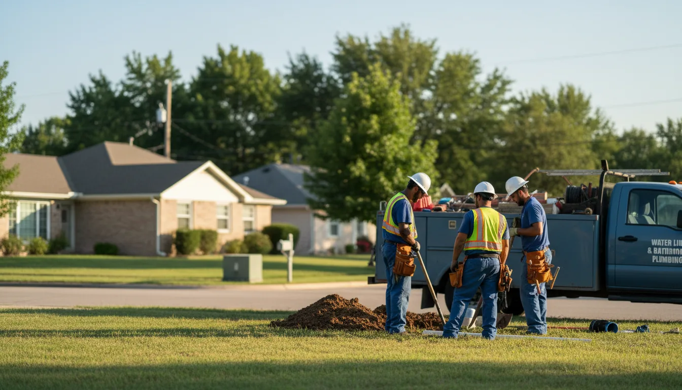 Residential water line and bathroom plumbing service in Polk, MO